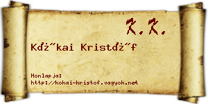Kókai Kristóf névjegykártya
