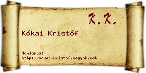 Kókai Kristóf névjegykártya
