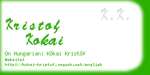 kristof kokai business card