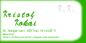 kristof kokai business card